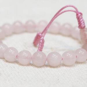 Rosequartz Gemstone wrist mala 8mm