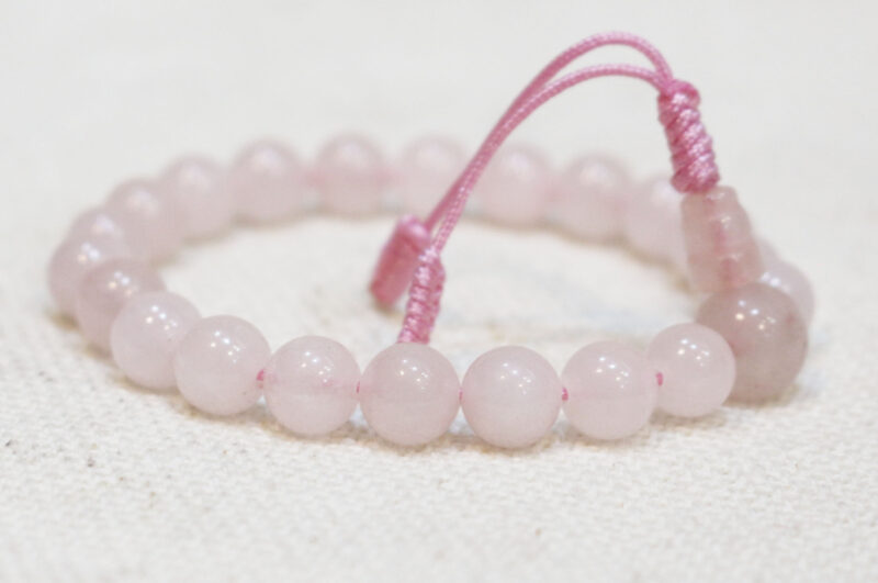 Rosequartz Gemstone wrist mala 8mm