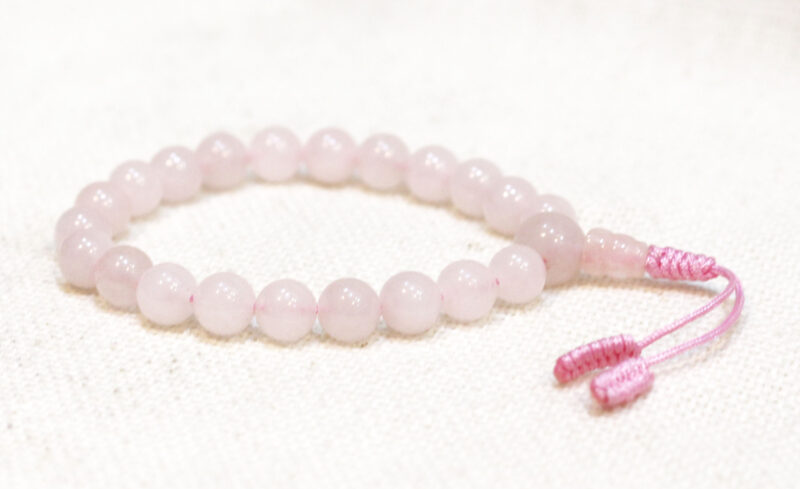 Rosequartz Gemstone wrist mala 8mm - Image 2