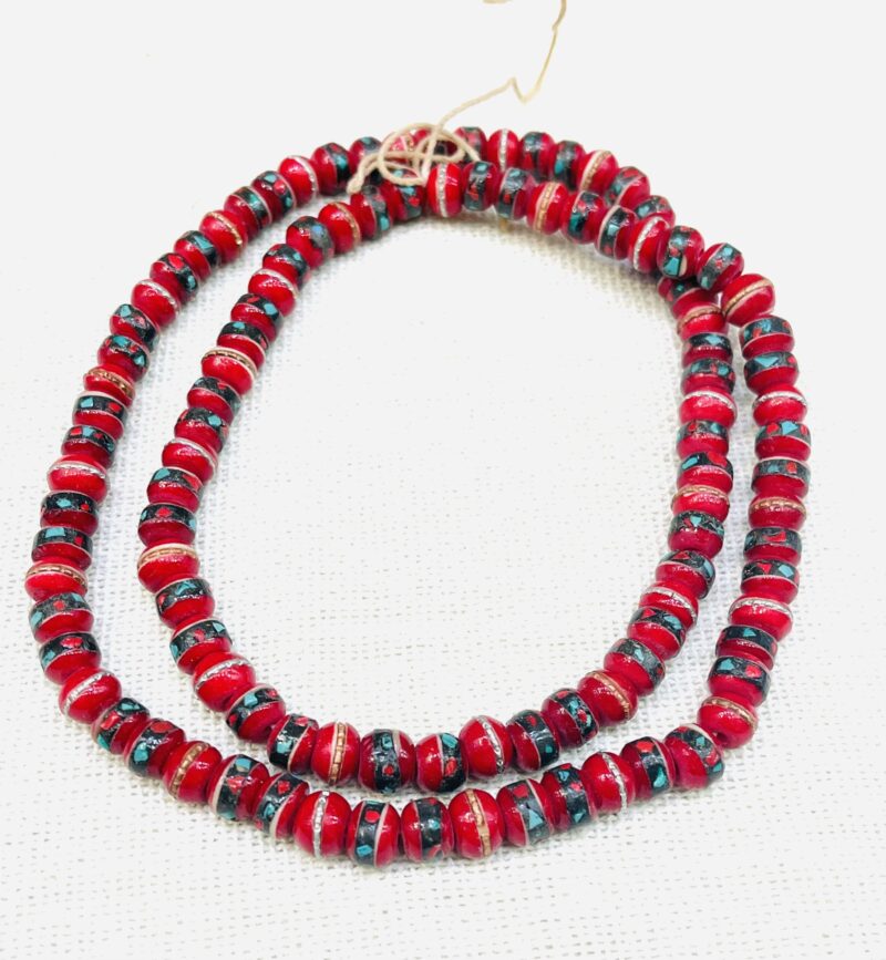 Nepal Inlay Bone beads / 108beads necklace /Handmade beads - Image 9