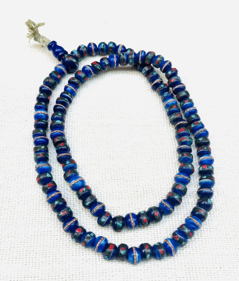 Nepal Inlay Bone beads / 108beads necklace /Handmade beads - Image 6