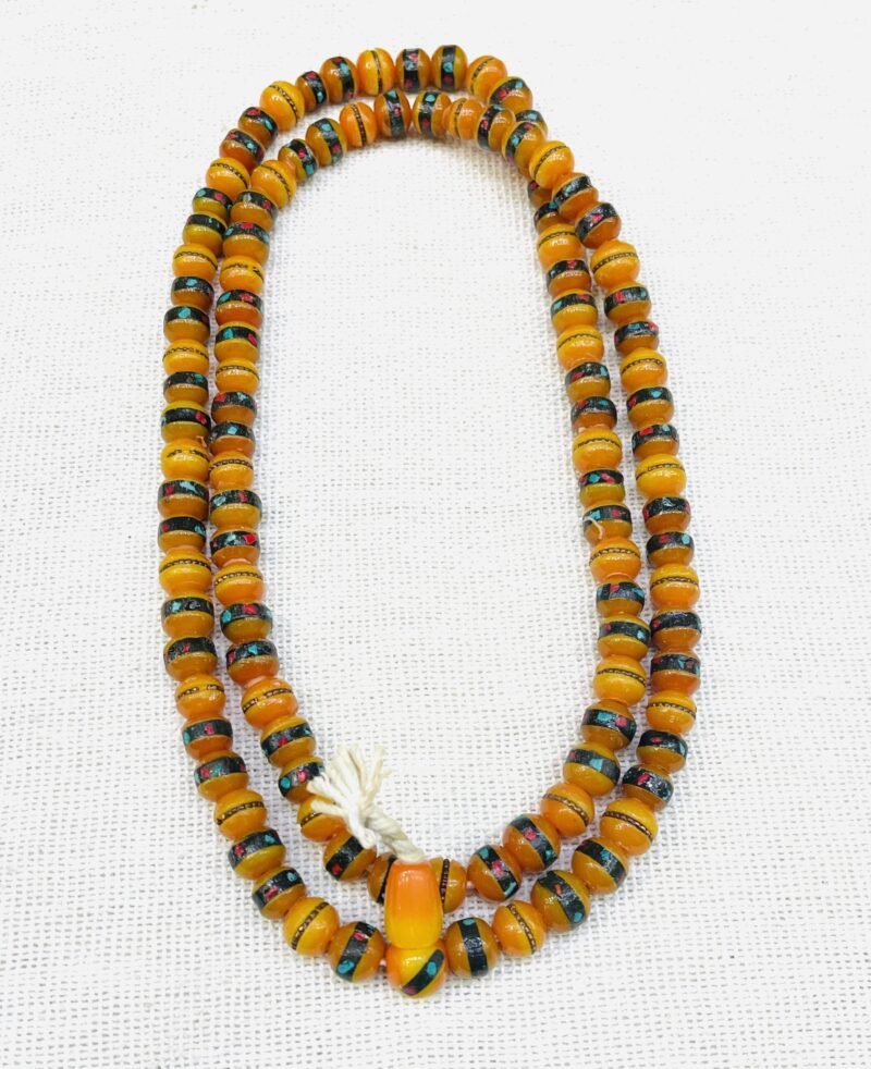 Nepal Inlay Bone beads / 108beads necklace /Handmade beads - Image 5