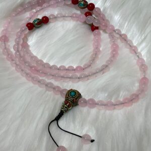 Rose Quartz prayer beads mala