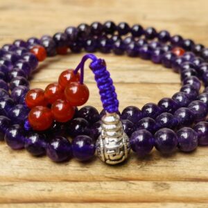 Amethyst 108 beads prayerbead mala/Handmade In Nepal