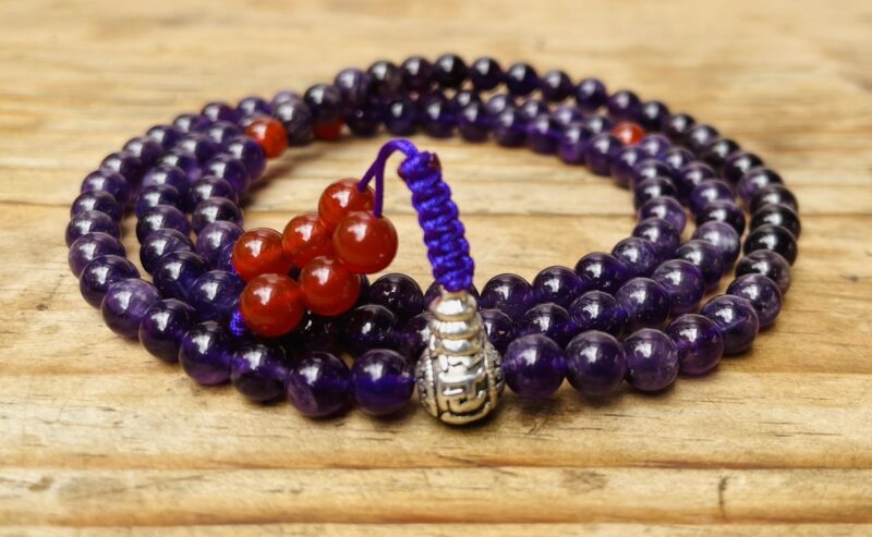 Amethyst 108 beads prayerbead mala/Handmade In Nepal