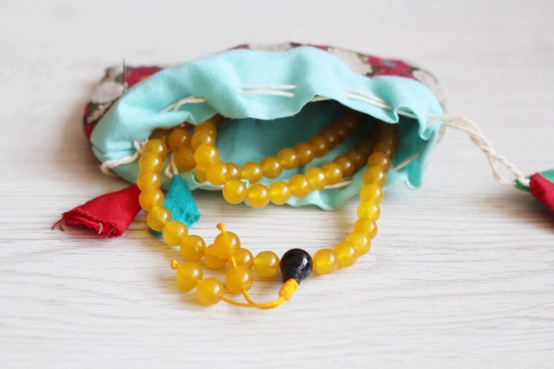 Yellow Onyx Crystal Mala /Necklace Nepal /Handmade prayer mala 108 beads - Image 2