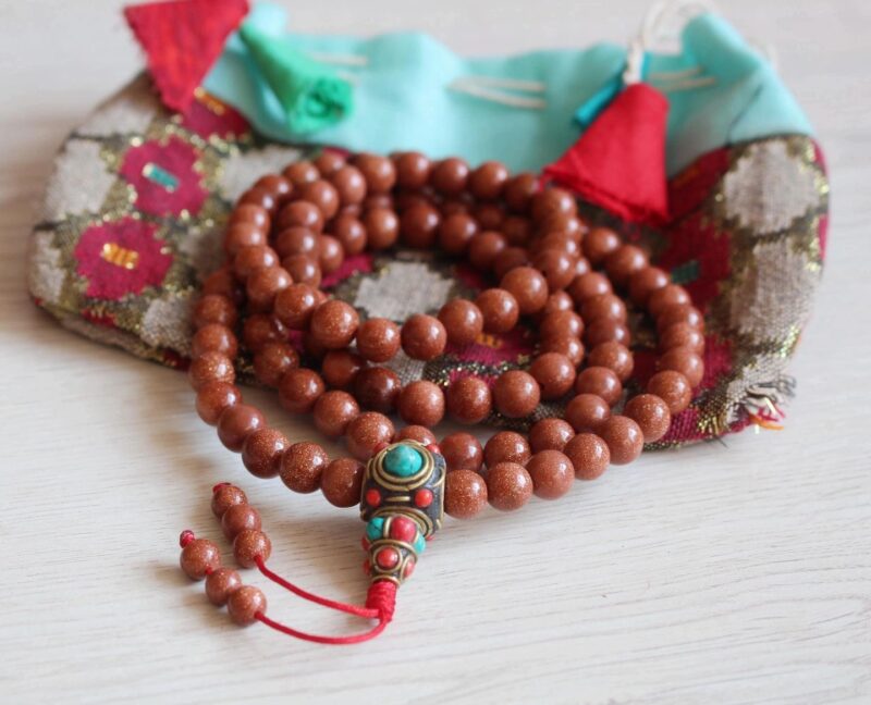 Sunstone Mala Necklace/prayer beads 108 Nepal/Tibetan Beads Stone - Image 3