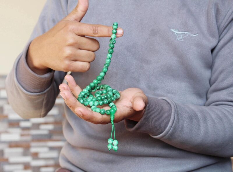 Green Jade stone /Mala Necklace /108 prayer beads Nepal - Image 5