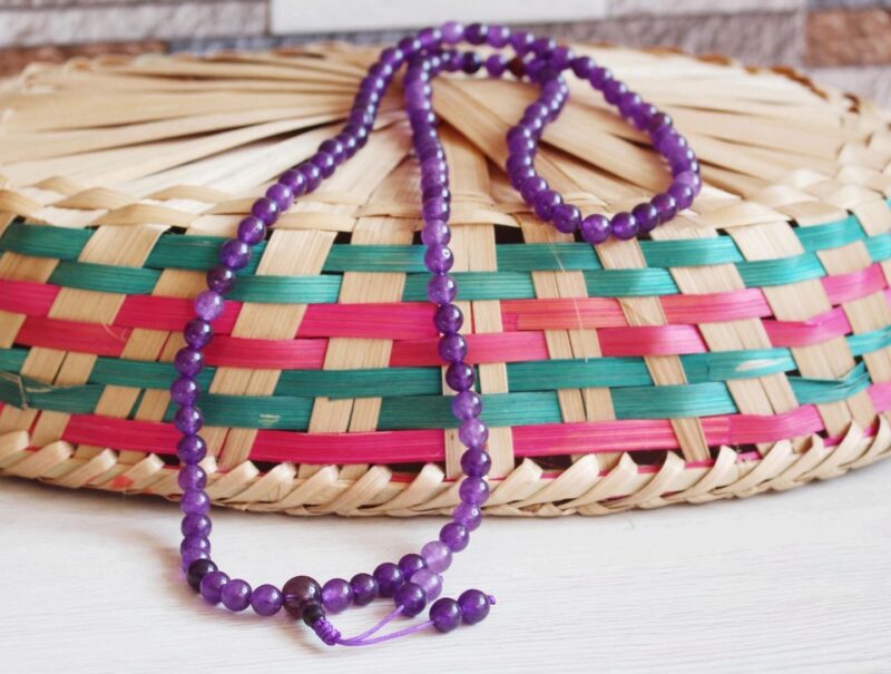 Amethyst Japa mala /Necklace 108 beads /Hand made in Nepal - Image 3