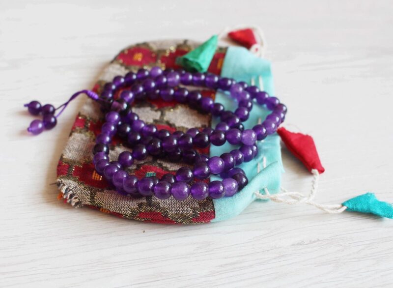 Amethyst Japa mala /Necklace 108 beads /Hand made in Nepal - Image 2