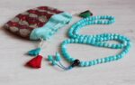 Aquamarine gemstone /necklace Nepal/prayer beads 108
