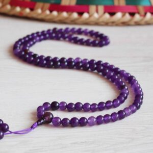 Amethyst Japa mala /Necklace 108 beads /Hand made in Nepal